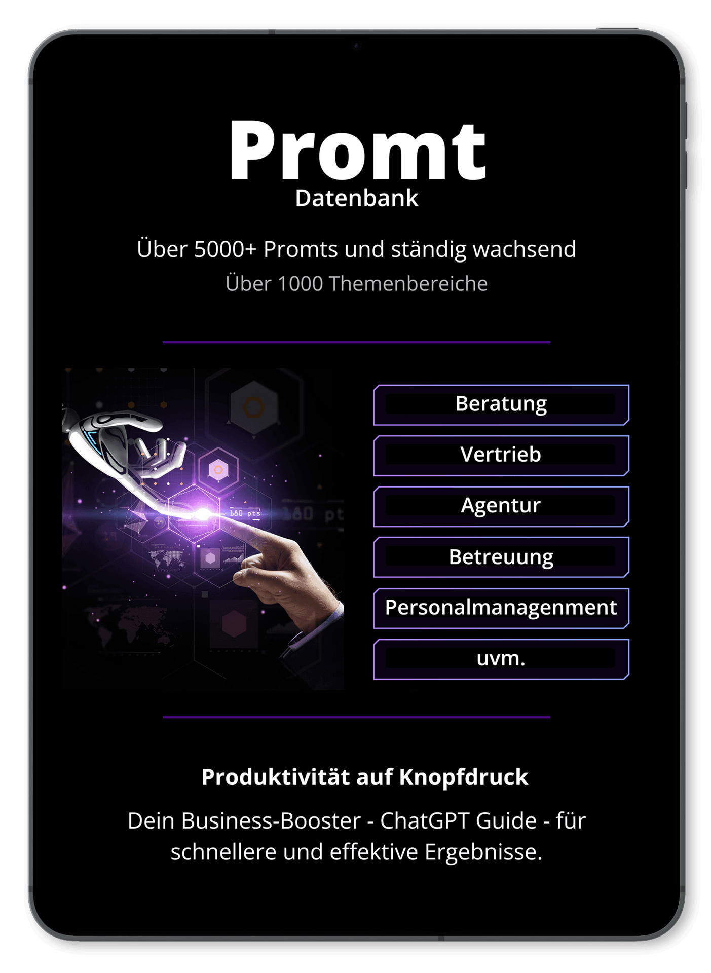 Promptdatenbank Pro | Das Ultimative KI-Kommandozentrum mit über 5000 Befehlen